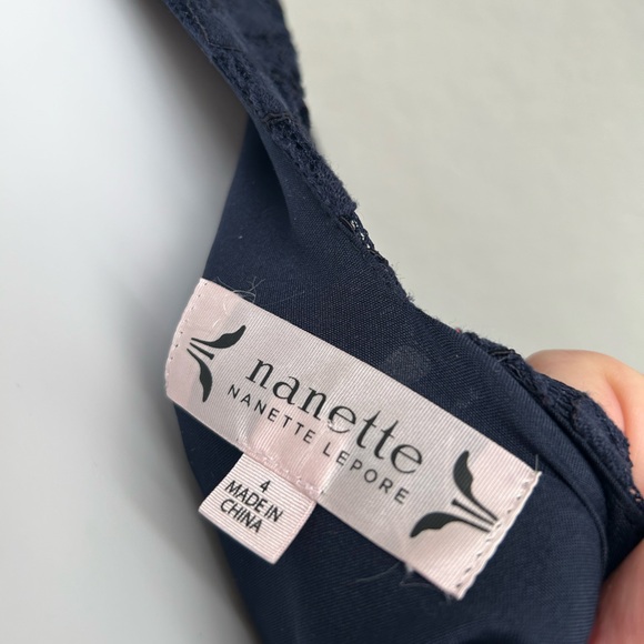 nanette NANETTE LEPORE Tie-Shoulder Lace Dress Size 4 - Picture 6 of 6